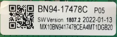 MAIN PARA TV SAMSUNG 4K UHD HDR SMART TV / NUMERO DE PARTE BN94-17478C / BN41-02852D / BN41-02852E / BN97-17445G / BN97-19092W / BN9417478C / PANEL CY-BT065HGEV7H / DISPLAY HV650QUB-F9C / MODELO UN65TU7000FXZA BB14 - Imagen 3